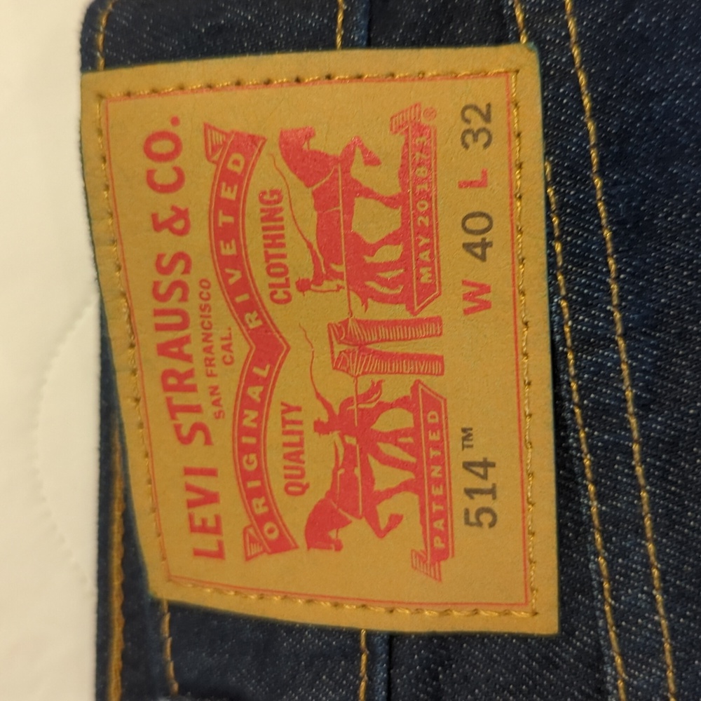 40x32 Levi's Red Tag Straight Leg Blue Jeans 514 - Picture 3 of 5